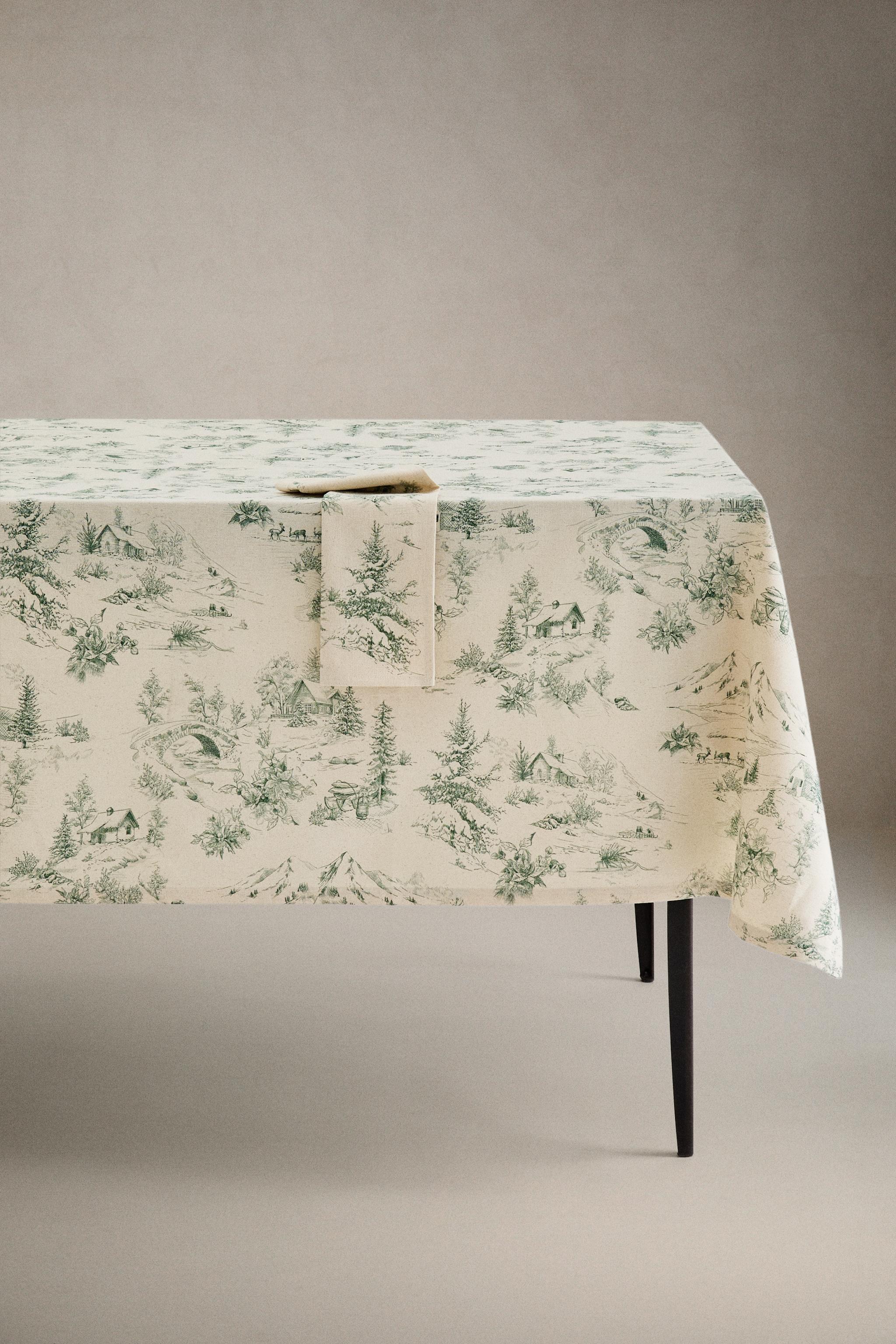 TOILE DE JOUY CHRISTMAS COTTON TABLECLOTH